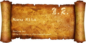 Nanu Rita névjegykártya