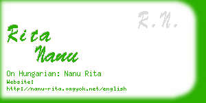 rita nanu business card